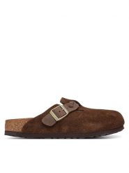 Birkenstock Klapki Boston Braided 1031716 Brązowy. Brązowe klapki Birkenstock, bez wzorów, ze skóry, bez obcasa, bez zapięcia. Za 719.99 zł.