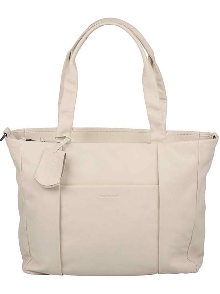 Burkely Skórzany shopper bag "Just Jolie" w kolorze kremowym - 45 x 30 x 10 cm rozmiar: onesize. Brązowe shopper bag Burkely, bez wzorów, z materiału, na ramię, bez dodatków. Za 433.95 zł.
