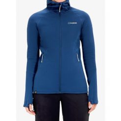 Bluza rozpinana damska Berghaus Kinetic Powerstretch Hoody Af. Niebieskie bluzy Berghaus, bez wzorów, bez kaptura, trekkingowe. Za 698.49 zł.