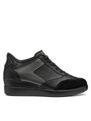 Geox Półbuty D Stardust Plus D680QB 5422 C9999 Czarny. Czarne półbuty wsuwane Geox, bez wzorów, ze skóry, bez obcasa, na płaskiej podeszwie. Za 449.99 zł.