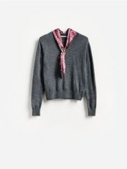 Sweter z dodatkiem wełny - szary. Szare swetry Reserved, l, bez wzorów, z dzianiny, bez ramiączek. Za 129.99 zł.
