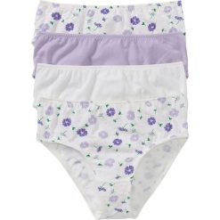 Figi maxi (4 par) bonprix biel wełny - kolor bzu z nadrukiem. Figi marki bonprix. Za 39.96 zł.