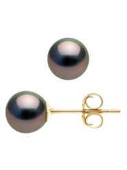 Pearl Addict Kolczyki-wkrętki z perłami w kolorze tahiti rozmiar: onesize. Brązowe kolczyki Pearl Addict, z perłą, złote. Za 750.45 zł.