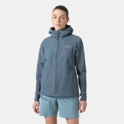 Damska kurtka wodoodporna Helly Hansen Blaze Softshell. Szare kurtki przeciwdeszczowe Helly Hansen, bez wzorów, z softshellu, bez kaptura. Za 638.00 zł.
