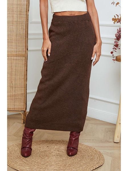 So Cachemire Spódnica dzianinowa "Doristo" w kolorze brązowym rozmiar: L. Brązowe spódnice So Cachemire, na co dzień, l, bez wzorów, z dzianiny, maxi, proste. Za 192.95 zł.