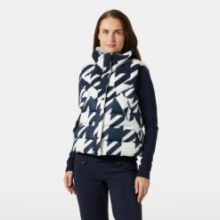 Damska kurtka bez rękawów Helly Hansen Bliss Down. Niebieskie kurtki Helly Hansen, bez wzorów, z puchu, eleganckie, bez kaptura. W wyprzedaży za 818.50 zł.