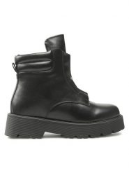 JENNY Botki WS5870-01 Czarny. Czarne botki Jenny, bez wzorów, ze skóry, bez obcasa, na płaskiej podeszwie, bez zapięcia. Za 139.99 zł.