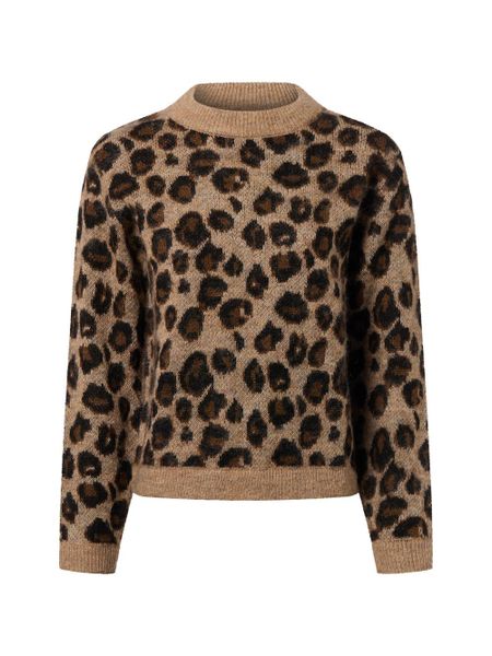 Marie Lund Damski sweter z dzianiny z wełną i moherem Kobiety Wełna brązowy|czarny wzorzysty, XS. Brązowe swetry Marie Lund, xs, bez wzorów, z dzianiny, bez ramiączek. Za 399.95 zł.