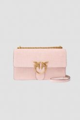 PINKO Różowa damska kopertówka Love One Mini DC Cocco Nabuccato. Czerwone kopertówki Pinko, bez wzorów, ze skóry, eleganckie, z tłoczeniem, bez dodatków. W wyprzedaży za 1,169.99 zł.