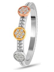 Les Favorites Srebrny pierścionek z cyrkoniami rozmiar: 50. Szare pierścionki Les Favorites, z cyrkonią, pozłacane. Za 69.99 zł.