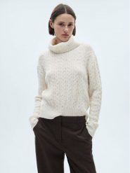 Mango Golf Trenzi 77007680 Écru Regular Fit. Swetry Mango, xxl, bez wzorów, z syntetyku, bez ramiączek. Za 69.99 zł.
