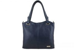 Shopperka skórzana BARBERINI'S 982-4 granatowa. Niebieskie shopper bag Barberinis, bez wzorów, ze skóry, biznesowe, na ramię, duże, zamszowe, bez dodatków. Za 261.99 zł.