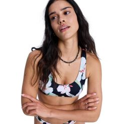 Stanik bikini typu bralette dla Kobiety PRINTED ESSENTIALS Czarny. Czarne bikini Roxy, bez wzorów, z elastanu. Za 169.99 zł.