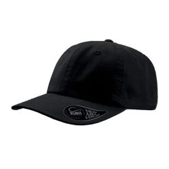 6panelowa Czapka Dad Hat Unstructured. Czarne czapki z daszkiem ATLANTIS, bez wzorów, z bawełny. Za 70.99 zł.