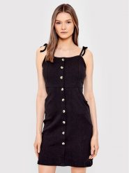 Brave Soul Sukienka letnia LDRJ-36JOANNAPKC Czarny Slim Fit. Czarne sukienki Brave Soul, xs, bez wzorów, z bawełny, bez kołnierzyka, bez ramiączek. Za 139.99 zł.