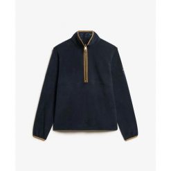 Damski polar 1/2 zip Superdry Estate. Niebieskie bluzy z polaru Superdry, bez wzorów, z polaru. Za 384.55 zł.