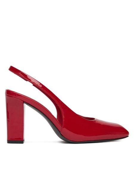 JENNY Czółenka CEO-CD24-190-1 Czerwony. Czerwone czółenka Jenny, bez wzorów, z materiału, bez obcasa, bez zapięcia. Za 129.99 zł.