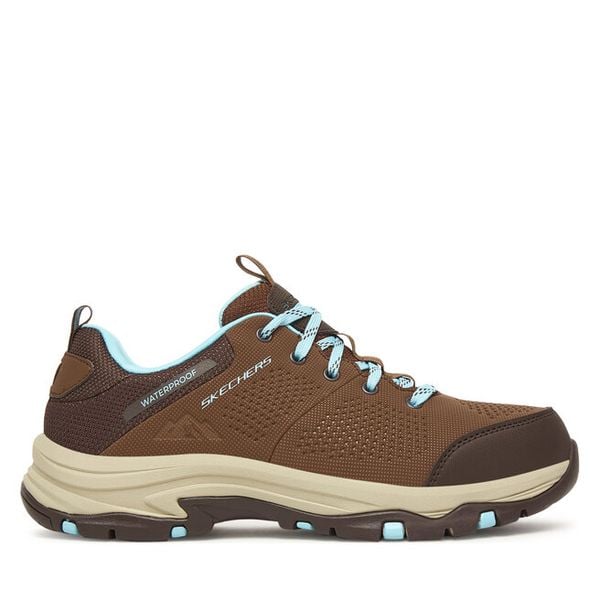 Trekkingi Skechers. Brązowe buty sportowe lifestyle Skechers, bez wzorów, sportowe, bez zapięcia. Za 449.99 zł.