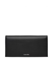 Calvin Klein Portfel damski Ck Narrate Large Origami Wallet K60K613004 Czarny. Czarne portfele Calvin Klein, bez wzorów, ze skóry. Za 279.99 zł.