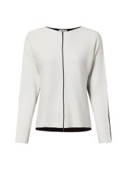 More & More Sweter damski z dzianiny Kobiety Sztuczne włókno biały|czarny wzorzysty, 38. Białe swetry More & More, bez wzorów, z dzianiny, eleganckie, bez ramiączek. Za 379.95 zł.