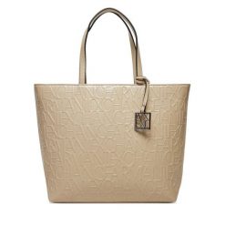 Torebka Armani Exchange. Brązowe shopper bag Armani Exchange, bez wzorów, bez dodatków. Za 559.99 zł.