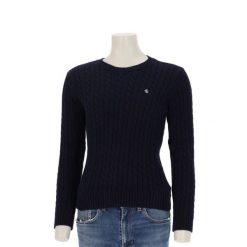 Second life - Lauren Ralph Lauren sweter damski z warkoczami - Jak nowy. Niebieskie swetry Ralph Lauren, l, bez wzorów, z dzianiny, casualowe, bez ramiączek. Za 170.36 zł.