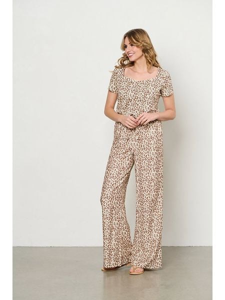 &Co Woman Spodnie "Avery" w kolorze beżowo-jasnobrązowym rozmiar: L. Brązowe spodnie materiałowe &Co Woman, bez wzorów, z materiału, z podwyższonym stanem. Za 153.71 zł.