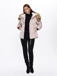 Bébé Kurtka zimowa w kolorze beżowym rozmiar: L. Brązowe kurtki bebe, na zimę, l, bez wzorów, z puchu, bez kaptura. Za 201.08 zł.