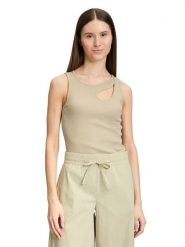 CARTOON Top w kolorze beżowym rozmiar: 42. Brązowe topy Cartoon, bez wzorów, bez kołnierzyka, bez ramiączek. Za 43.99 zł.