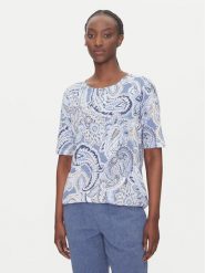 Olsen T-Shirt 11105109 Niebieski Regular Fit. Niebieskie t-shirty Olsen, bez wzorów, z bawełny, bez kołnierzyka, bez ramiączek. Za 239.99 zł.
