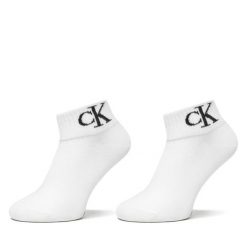 Skarpety długie Calvin Klein Jeans. Białe skarpetki Calvin Klein Jeans, bez wzorów, z jeansu. Za 59.99 zł.