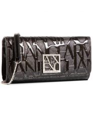 Armani Exchange Torebka 948481 CC794 00020 Czarny. Czarne kopertówki Armani Exchange, bez wzorów, ze skóry, wizytowe, bez dodatków. Za 339.99 zł.