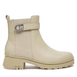 Sztyblety Liu Jo. Brązowe botki Liu Jo, bez wzorów, bez obcasa, na płaskiej podeszwie, bez zapięcia. Za 549.99 zł.