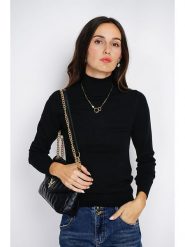 ASSUILI Sweter w kolorze czarnym rozmiar: 40. Czarne swetry Assuili, bez wzorów, z kaszmiru, klasyczne, bez ramiączek. Za 132.05 zł.