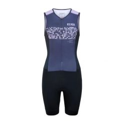 Damski kombinezon triathlonowy Systematic Two bez rękawów – fioletowy. Czarne kombinezony KEADA SPORTS, l, bez wzorów, z materiału, bez kołnierzyka, bez ramiączek. Za 549.00 zł.