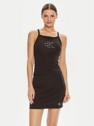 Calvin Klein Jeans Top J20J223623 Czarny Slim Fit. Czarne topy Calvin Klein Jeans, xs, bez wzorów, z bawełny, bez kołnierzyka, bez ramiączek. Za 89.99 zł.