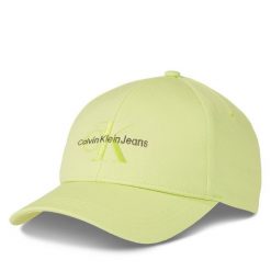 Czapka z daszkiem Calvin Klein Jeans. Zielone czapki z daszkiem Calvin Klein Jeans, bez wzorów, z jeansu. Za 99.99 zł.