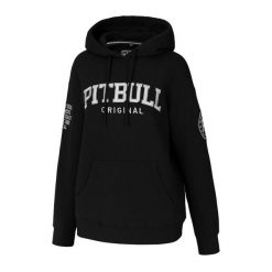 Bluza damska Pitbull rozpinana z kapturem Tyrian. Czarne bluzy PITBULL, xl, bez wzorów, sportowe, bez ramiączek, z kapturem. W wyprzedaży za 174.90 zł.