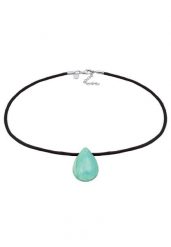 Elli PREMIUM Damski wisiorek Choker Drop Satin z turkusowym kamieniem szlachetnym ze srebra próby 925 Sterling Silver Naszyjniki 1 ct. Niebieskie naszyjniki Elli PREMIUM, z materiału, srebrne. Za 293.99 zł.