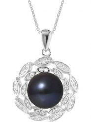 Pearline Srebrny naszyjnik z zawieszką - dł. 42 cm rozmiar: onesize. Niebieskie naszyjniki Pearline, z materiału, z cyrkonią, srebrne. Za 152.99 zł.