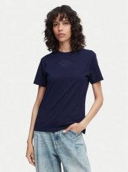 HUGO T-Shirt Damacia 8 50573353 Granatowy Regular Fit. Niebieskie t-shirty Hugo, m, bez wzorów, z bawełny, bez kołnierzyka, bez ramiączek. Za 299.99 zł.