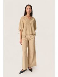 Soaked in Luxury Bluzka w kolorze beżowym rozmiar: XL. Brązowe bluzki Soaked in Luxury, xl, bez wzorów, z bawełny, bez kołnierzyka, bez ramiączek. Za 152.99 zł.