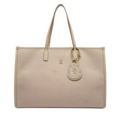 Torebka Tommy Hilfiger. Brązowe shopper bag Tommy Hilfiger, bez wzorów, bez dodatków. Za 559.99 zł.