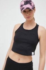 Adidas top damski kolor czarny. Czarne topy adidas, l, bez wzorów, z dzianiny, bez kołnierzyka, bez ramiączek. Za 169.99 zł.