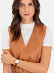 Liebeskind Zegarek kwarcowy w kolorze złoto-jasnobrązowo-białym rozmiar: onesize. Brązowe, analogowe zegarki Liebeskind, ze stali. Za 361.13 zł.