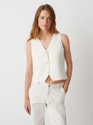 OPUS Top dzianinowy w kolorze kremowym rozmiar: 38. Brązowe topy Opus, bez wzorów, z dzianiny, bez kołnierzyka, bez ramiączek. Za 143.99 zł.