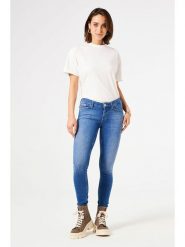 Garcia Dżinsy - Skinny fit - w kolorze niebieskim rozmiar: W26. Niebieskie jeansy Garcia, z aplikacjami, z bawełny, klasyczne, z podwyższonym stanem. Za 100.99 zł.