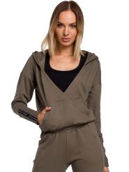 Made of emotion Bluza w kolorze khaki rozmiar: M. Brązowe bluzy Made Of Emotion, m, bez wzorów, bez ramiączek, z kapturem. Za 52.92 zł.