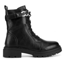 Botki JENNY. Czarne botki Jenny, bez wzorów, bez obcasa, na płaskiej podeszwie, bez zapięcia. Za 151.99 zł.
