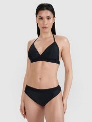 4F Góra od bikini damska - czarna XS. Czarne bikini 4f, bez wzorów, z elastanu, eleganckie. W wyprzedaży za 39.99 zł.